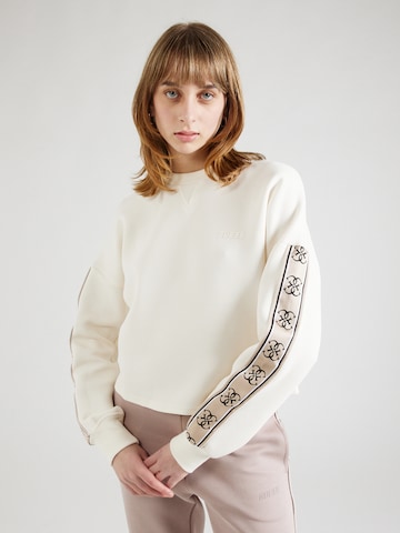 GUESS Sportief sweatshirt 'Cymone' in Wit: voorkant