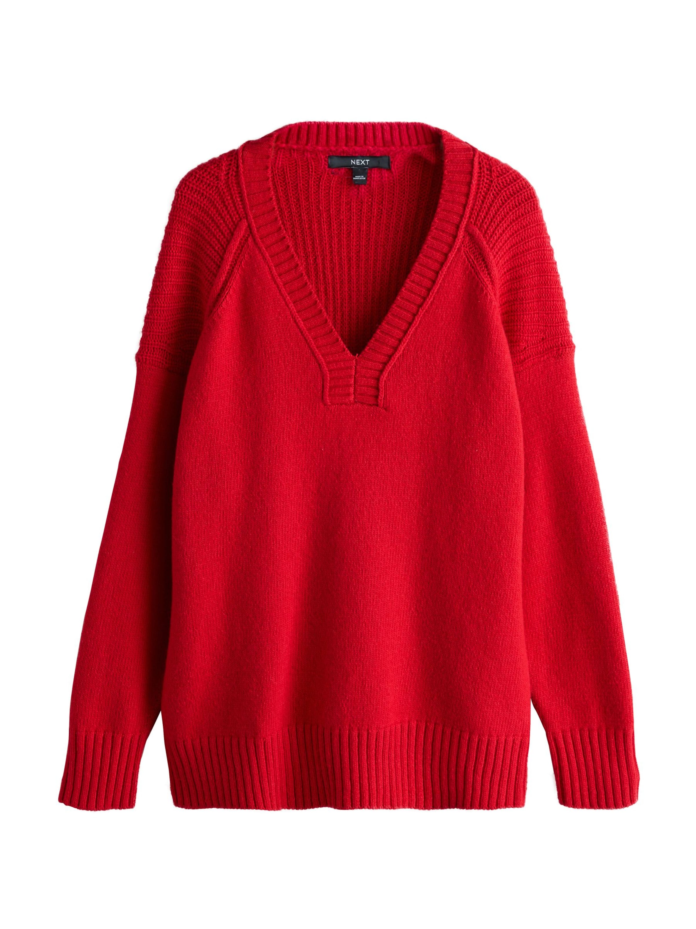 Next Pulover | rdeča barva: sprednja stran