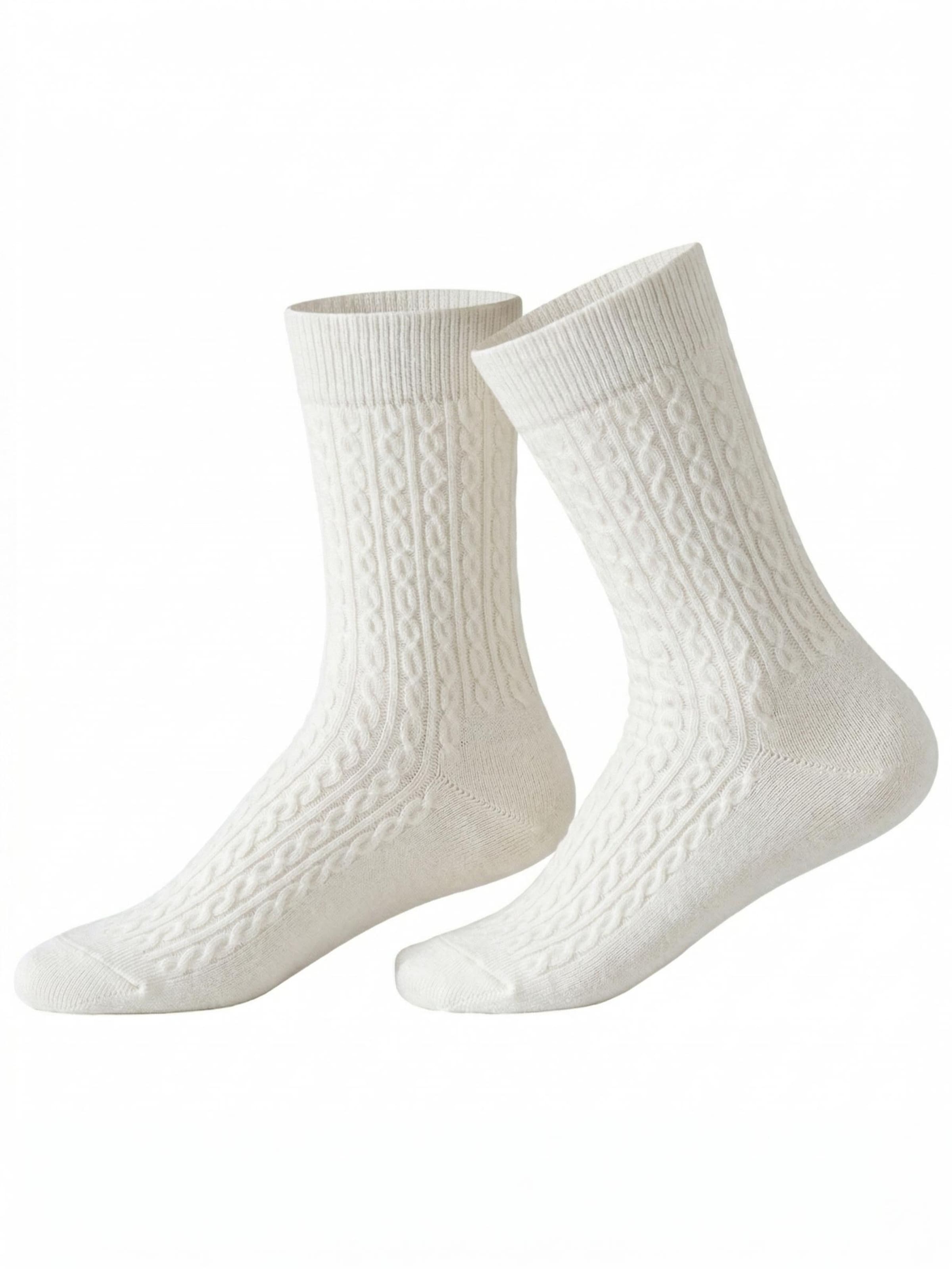 Millo Socks 'Cosy Twist' in White: front