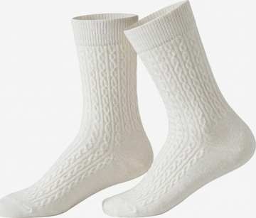 Millo Socks 'Cosy Twist' in White: front