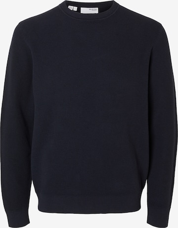 Pull-over 'SLHRoss' SELECTED en bleu : devant