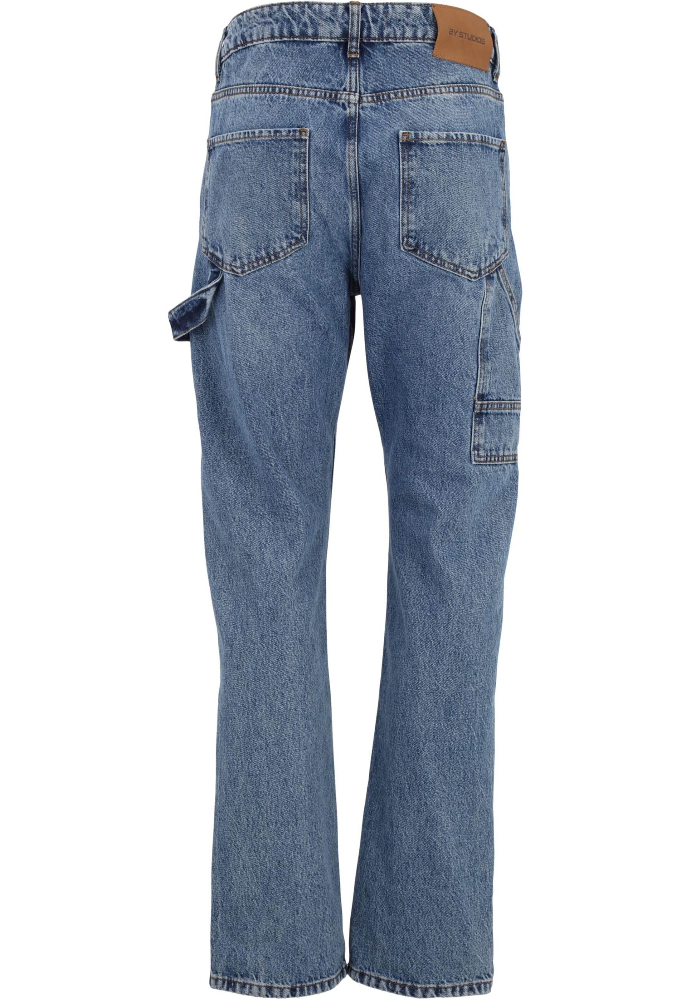 Largi Pantaloni eleganți 'Haldor' de la 2Y Studios pe albastru