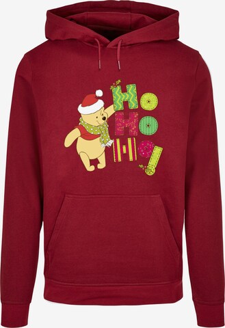 ABSOLUTE CULT Sweatshirt 'Winnie The Pooh - Ho Ho Ho' in Red: front