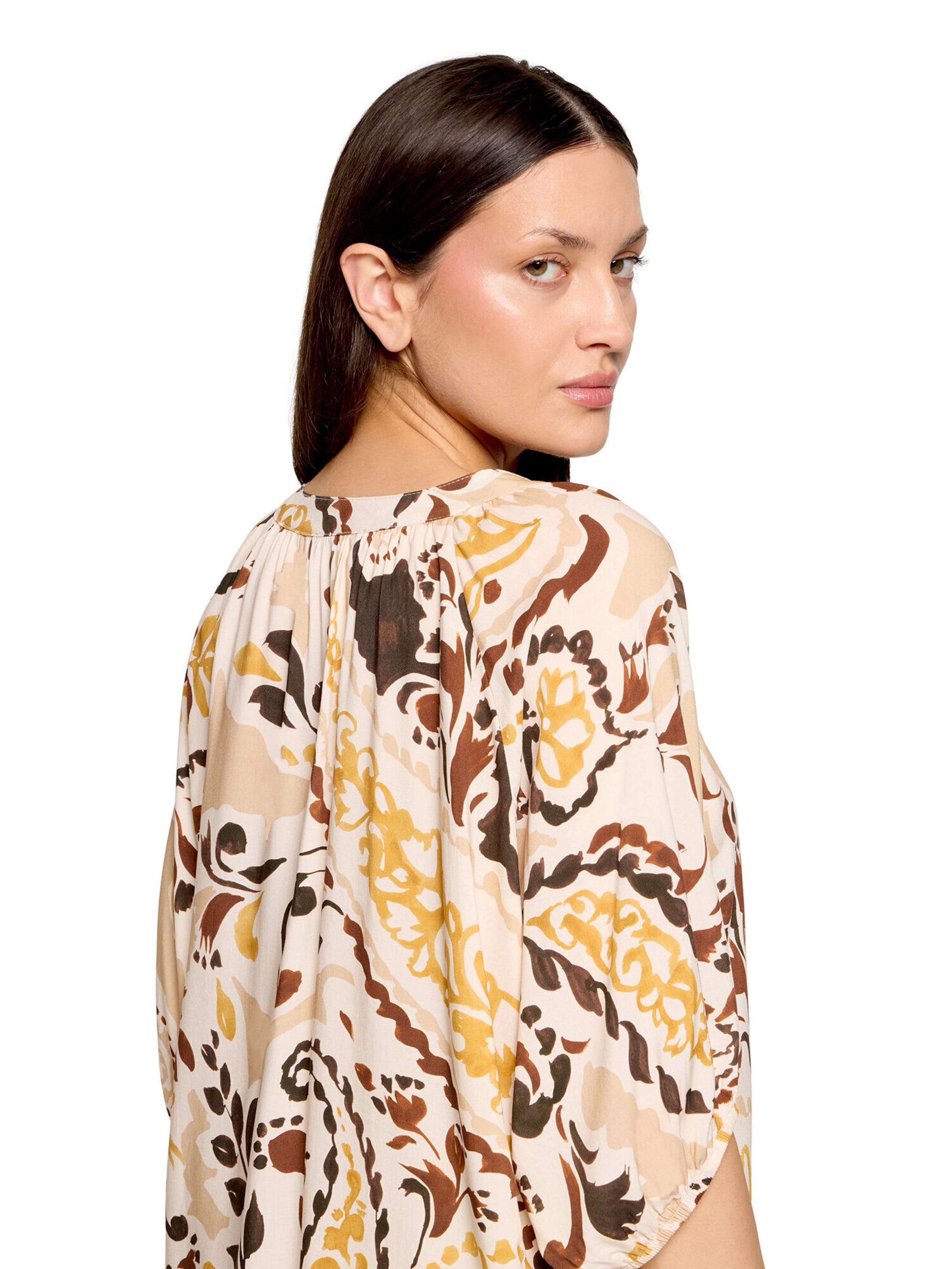 Cartoon Casual-Bluse mit Raffung in Gelb