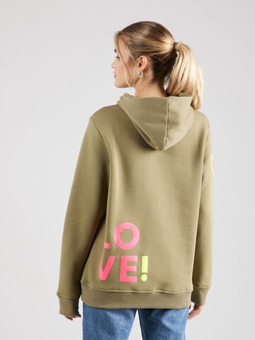 Zwillingsherz - Sweatshirt 'LOVE' em verde