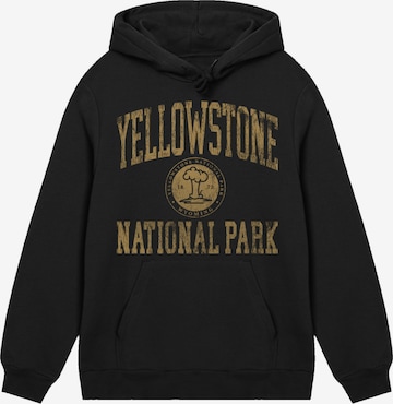 F4NT4STIC Sweatshirt 'US National Parks Yellowstone Wyoming' in Black: front