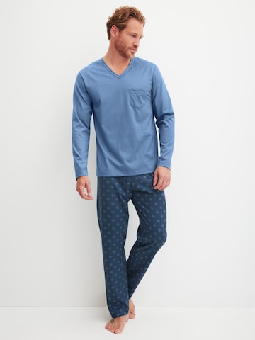 CALIDA Pyjama lang 'Relax Imprint'‌‌‌‌‌‌‌ in Blau