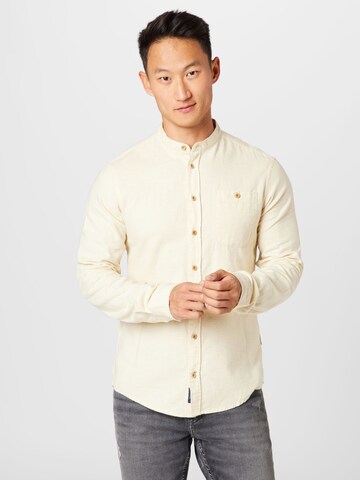 BLEND Regular fit Button Up Shirt in Beige: front