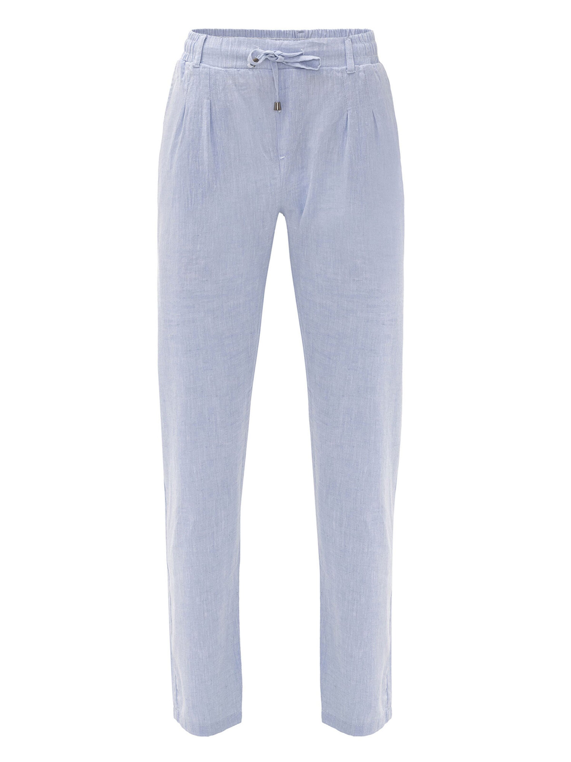 By Diess Collection Regular Trousers in Blue: front