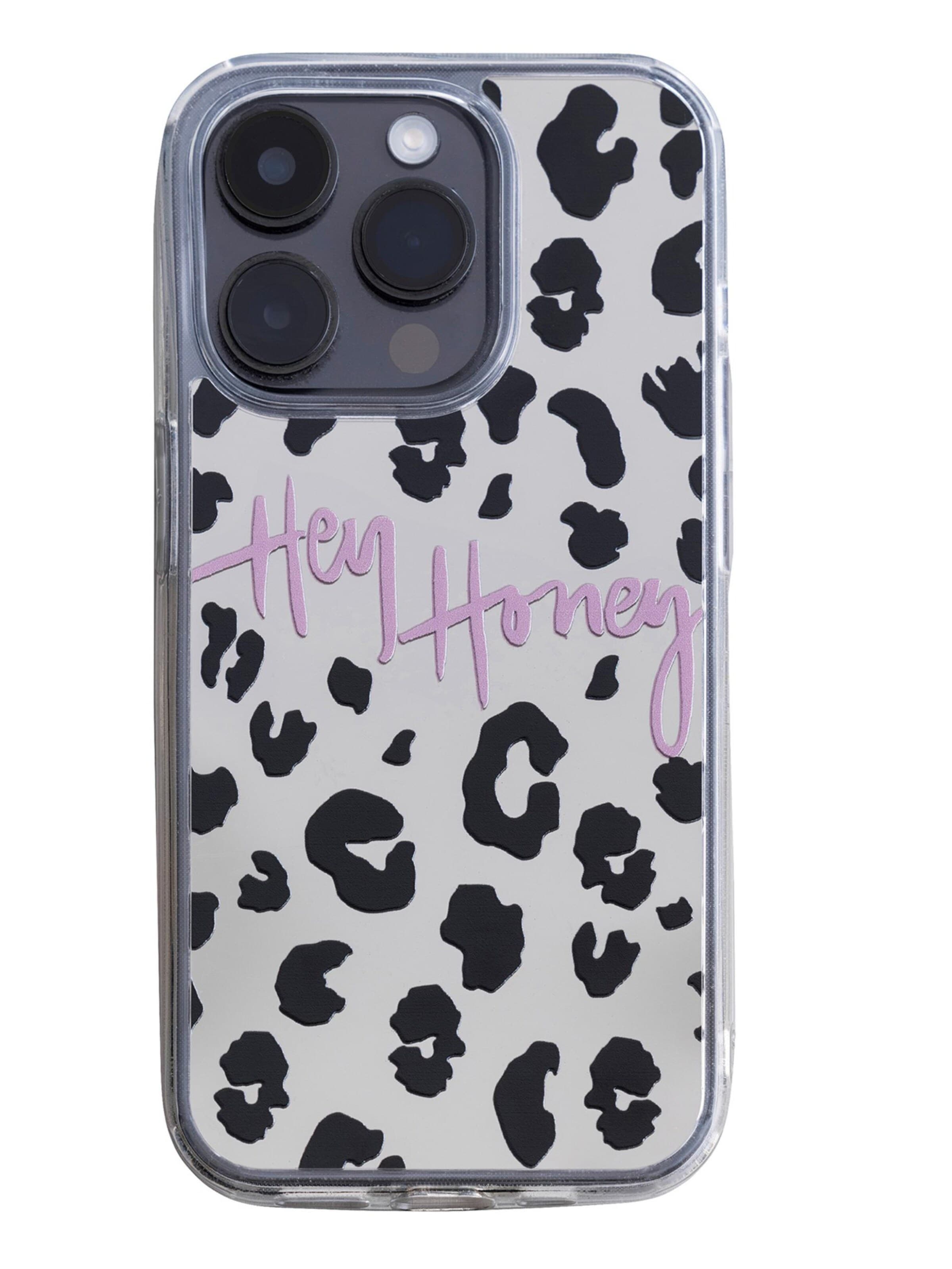 Custodia per smartphone 'iPhone Case Leo Mirror' di Hey Honey in grigio: frontale