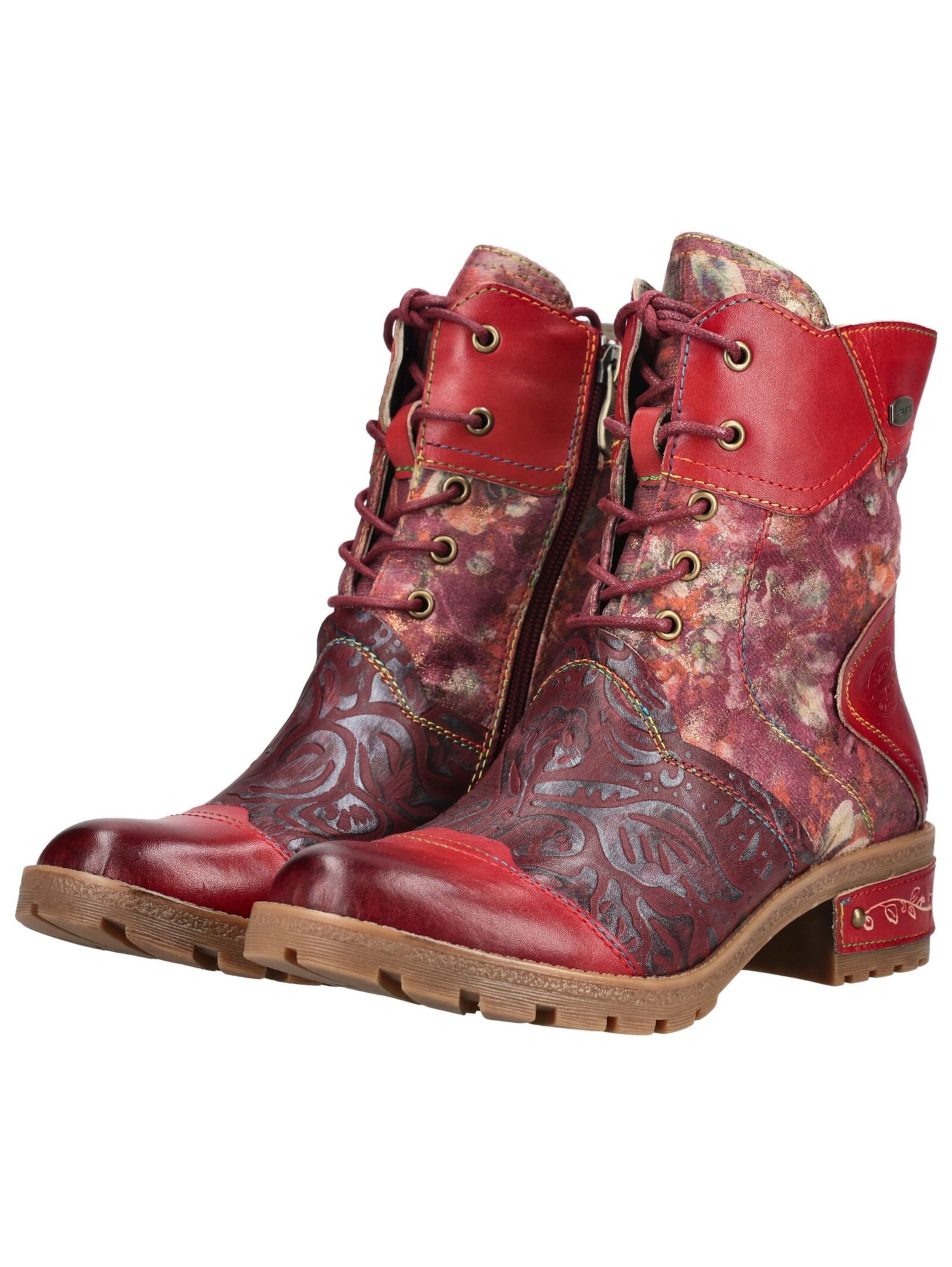 Bottines à lacets Laura Vita en rouge