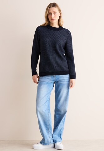 CECIL Two-Tone Pullover mit Struktur in Blau