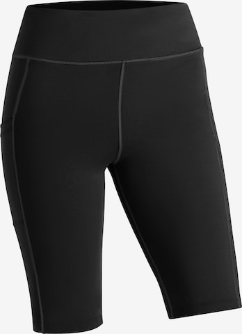 Maier Sports Skinny Workout Pants in Black: front
