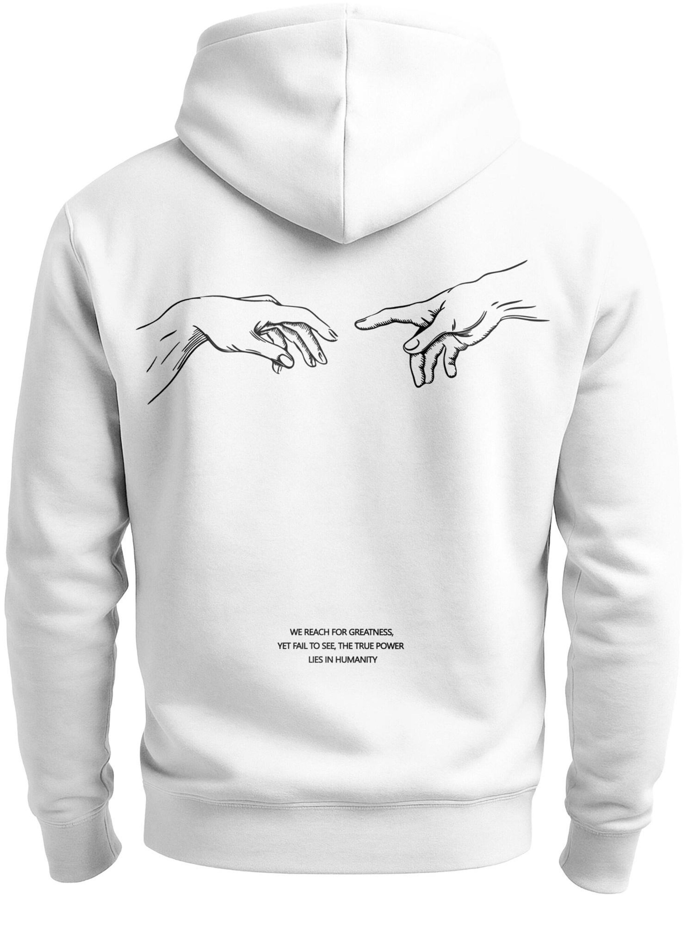 Neverless Sweatshirt 'Hands'‌ in Weiß