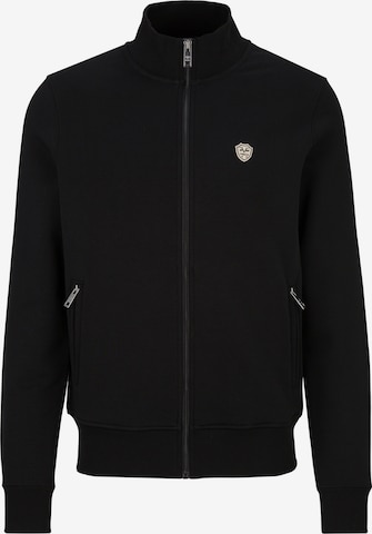 19V69 ITALIA Sweatvest ' Zaan ' in Zwart: voorkant