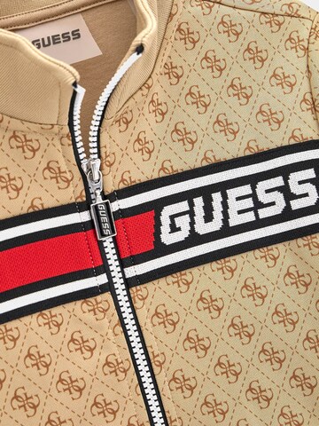GUESS Zip-Up Hoodie in Beige