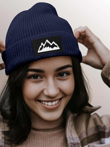 Neverless Beanie 'Mountain' in Blue: front