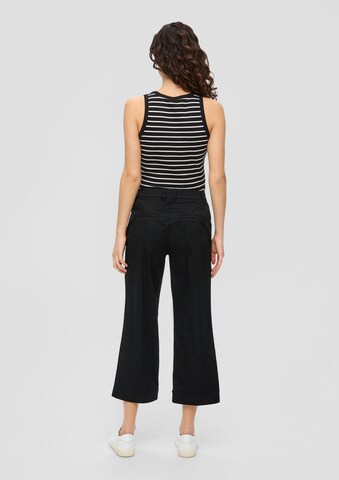 s.Oliver Wide leg Pleated Pants in Black: back