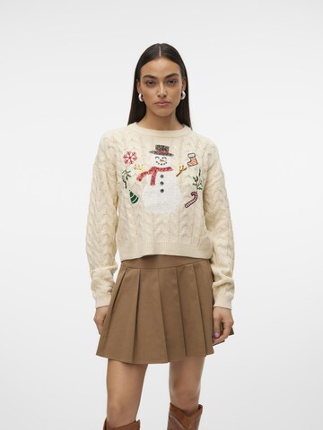 VERO MODA Pullover 'SNOWMAN' i beige