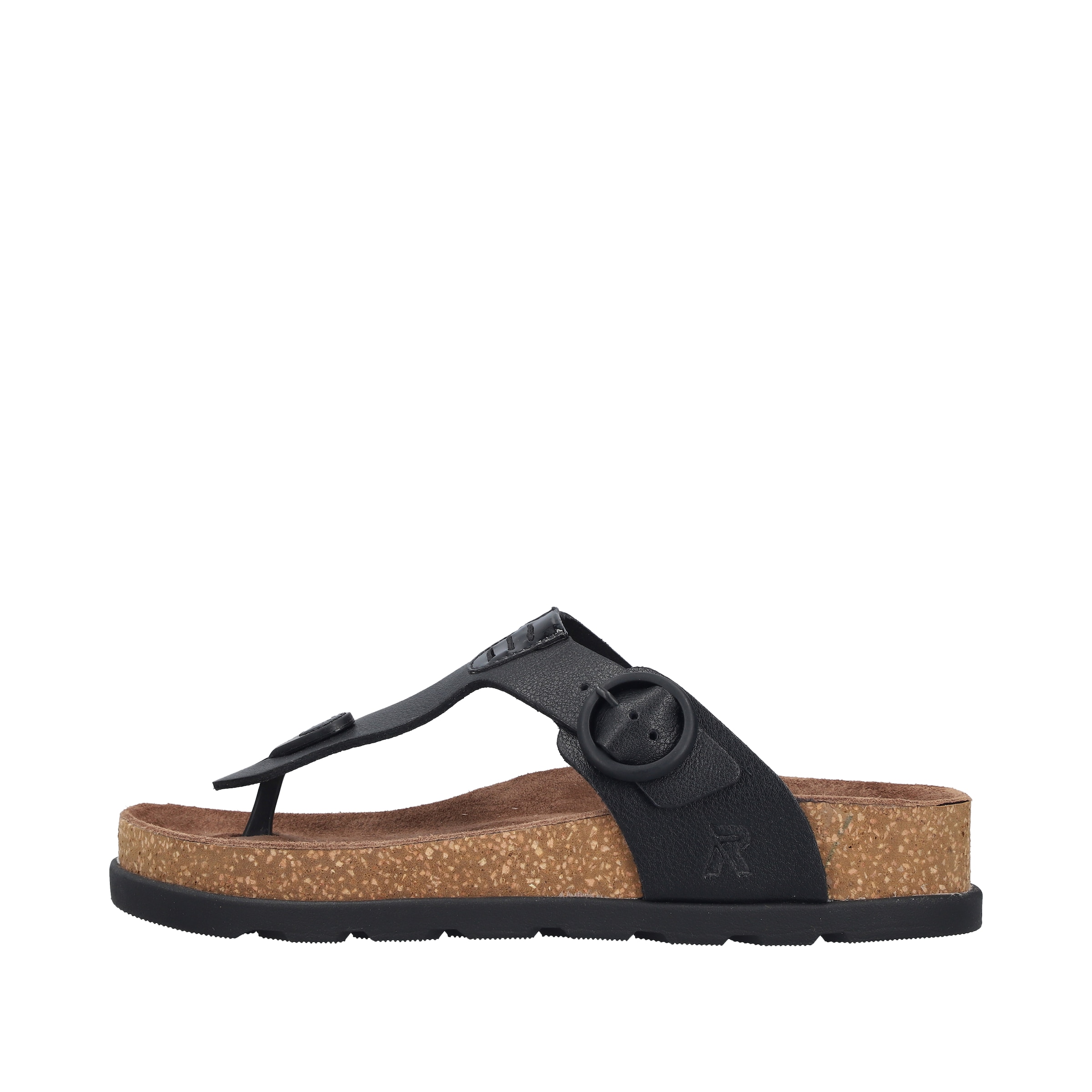 Rieker T-Bar Sandals 'V3150' in Black: front