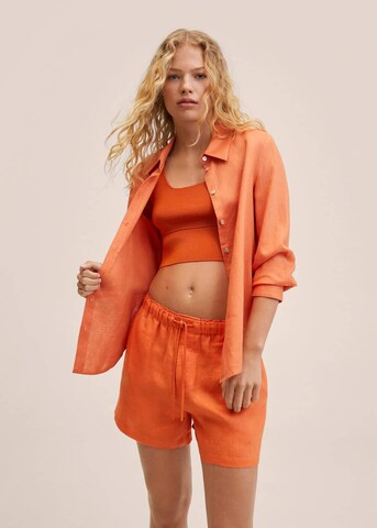 MANGO Normální Kalhoty – oranžová
