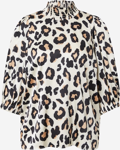 Lollys Laundry Bluse 'Bobby' in hellbraun / schwarz / weiß, Produktansicht