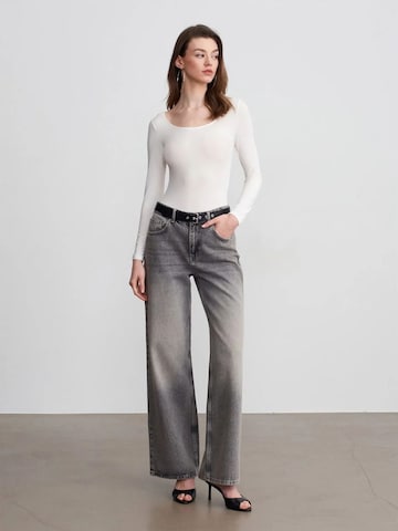 Dilvin Blouse Bodysuit in White
