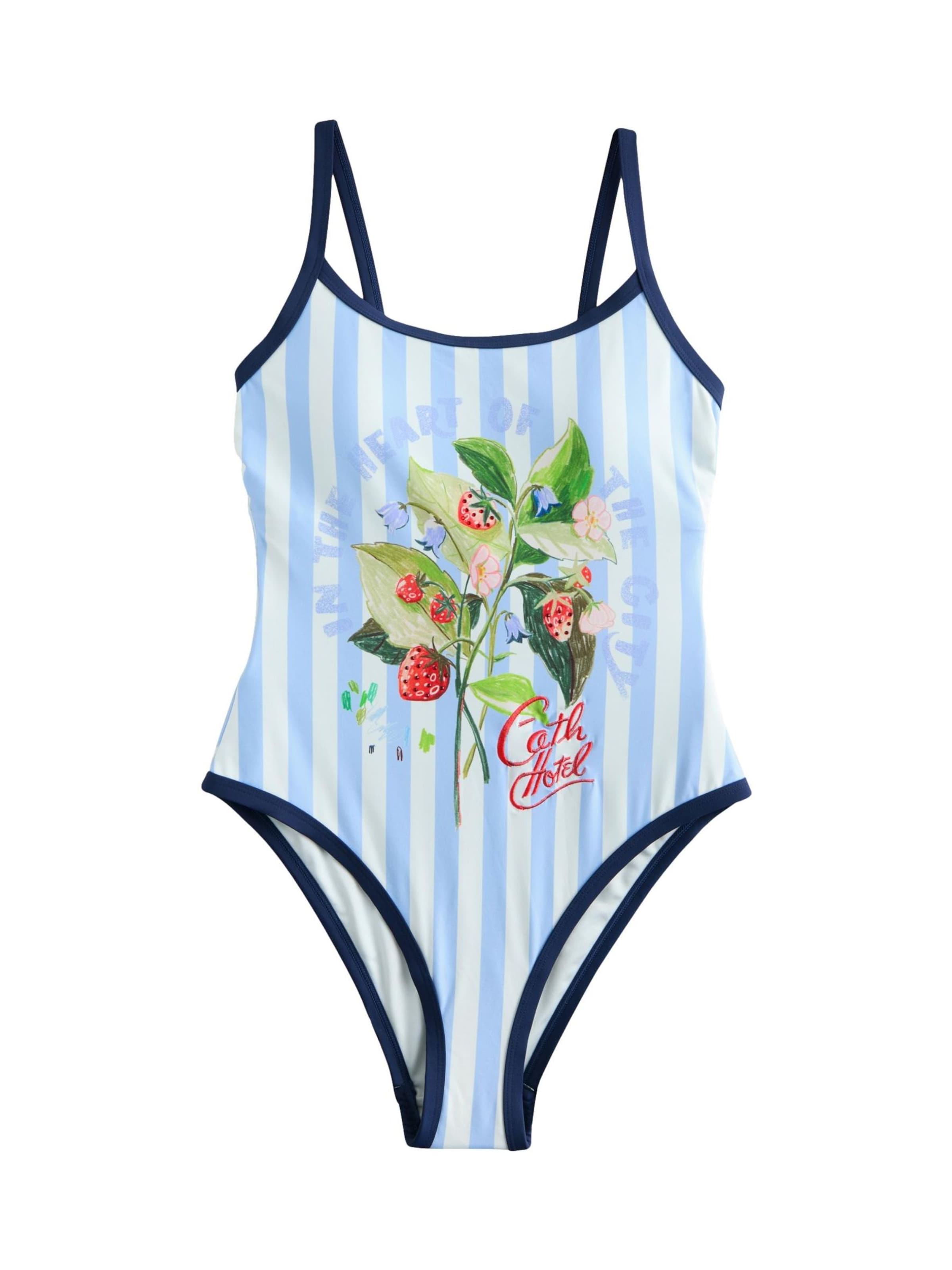 Cath Kidston Bustier Badpak in Blauw: voorkant