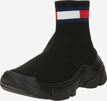 Sneaker alta di Tommy Jeans in nero: frontale