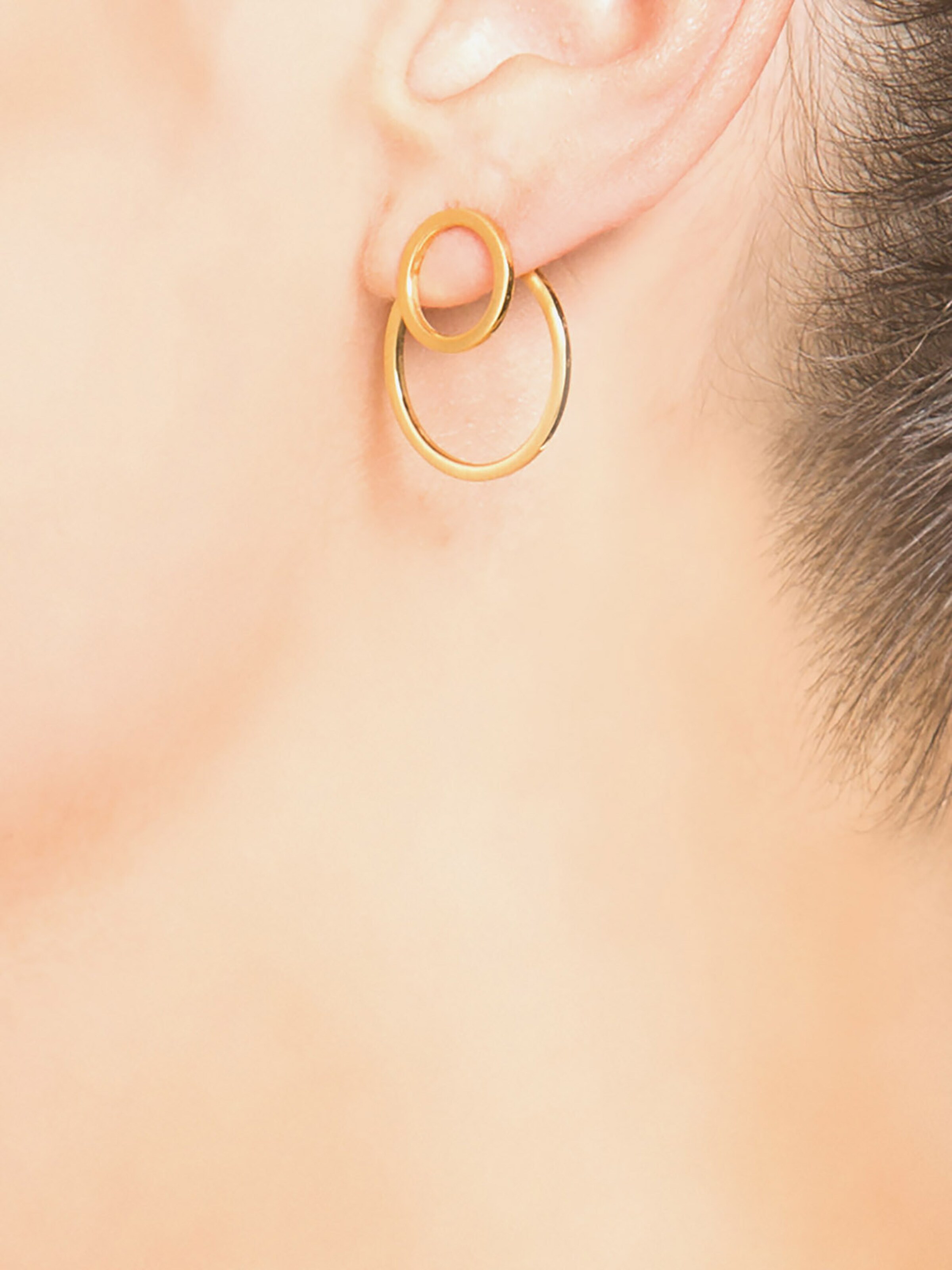 Boucles d'oreilles Heideman en or : devant