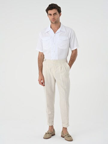 Regular Pantalon à plis Antioch en beige