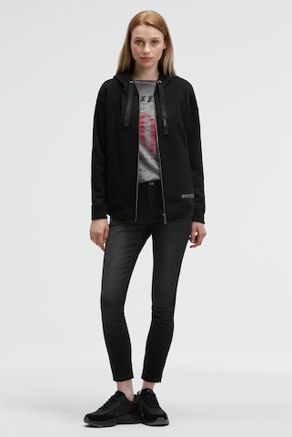 Soccx Kapuzensweatjacke mit Glossy-Rücken-Artwork in Schwarz