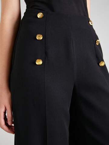 Dorothy Perkins Široke hlačnice Hlače na rob 'Military' | črna barva