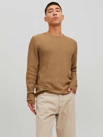 JACK & JONES Regular fit Sweater 'Carlos' in Brown: front