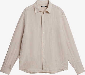 J.Lindeberg Regular fit Button Up Shirt in Beige: front