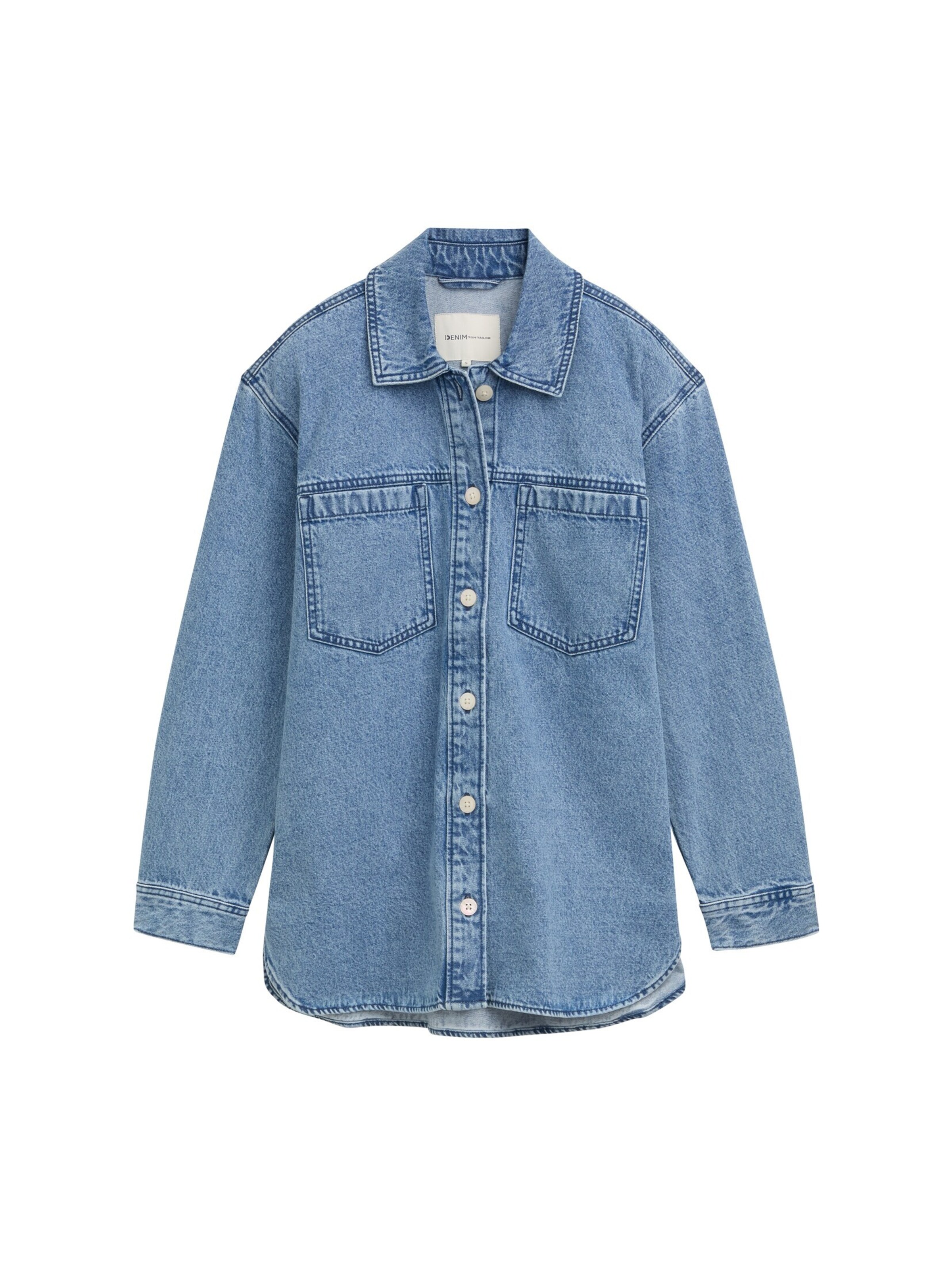 TOM TAILOR DENIM Tussenjas in Blauw: voorkant