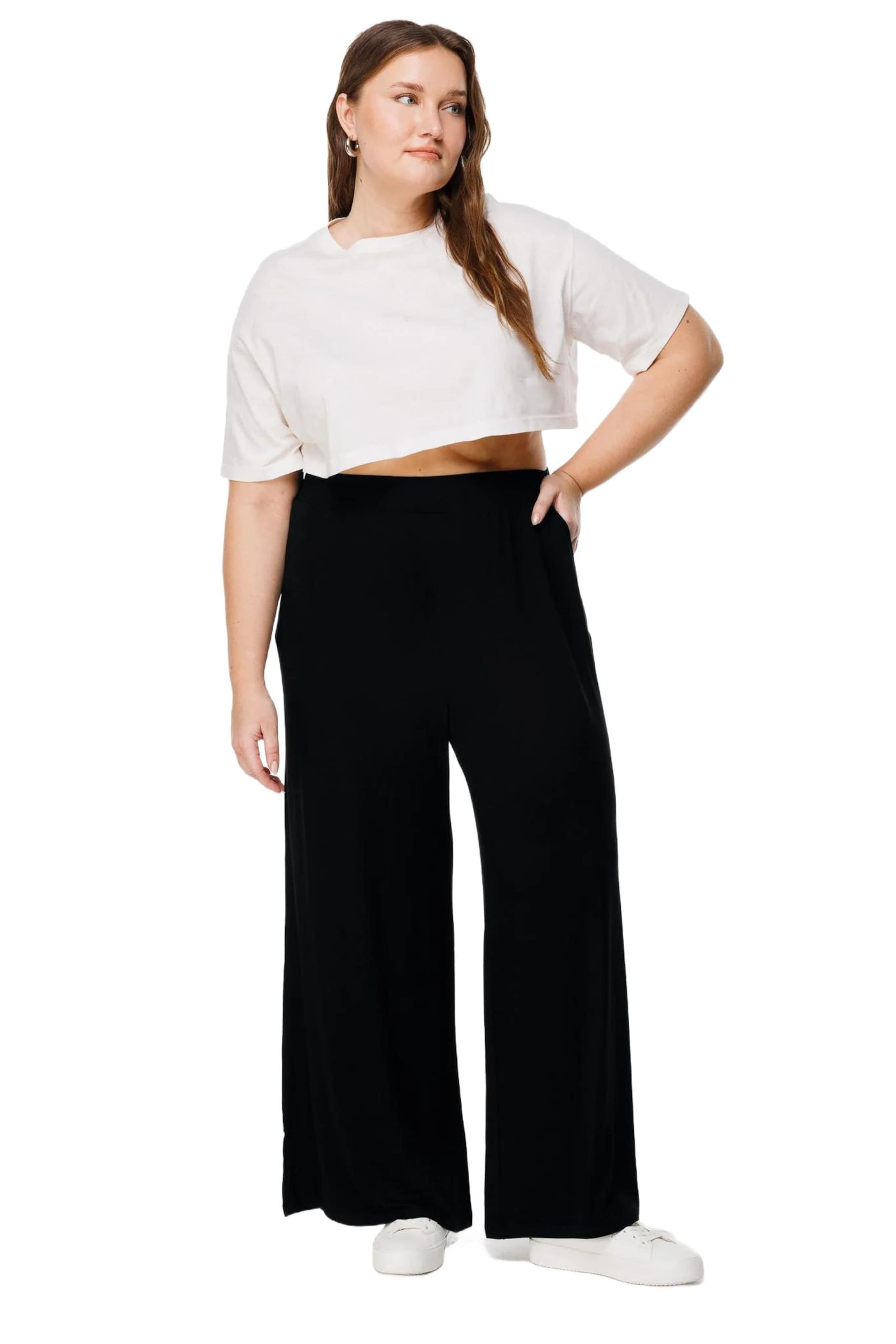 Shape Of You Wide Leg Hose in Schwarz