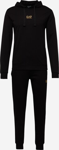 EA7 Emporio Armani Jogginganzug in Schwarz: predná strana