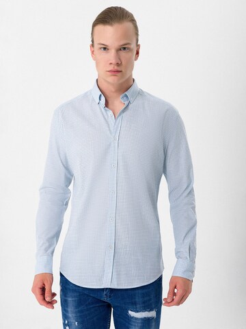 Moxx Paris Slim fit Button Up Shirt in Blue: front
