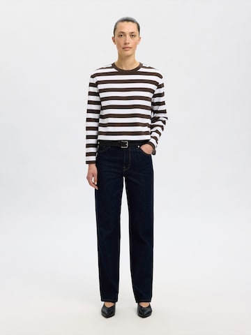 Tricou 'SLFESSENTIAL' de la SELECTED pe maro
