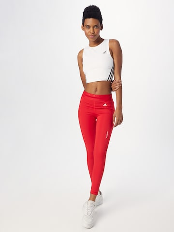 ADIDAS PERFORMANCE Skinny Sportbroek 'Techfit Hyperglam' in Rood