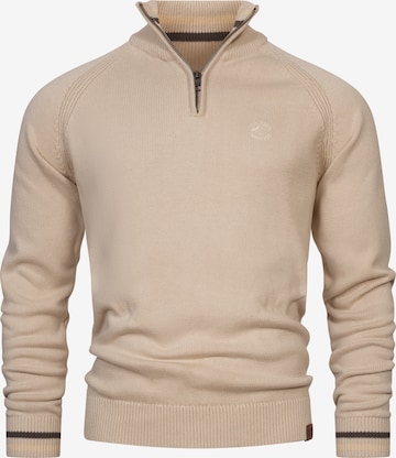 INDICODE JEANS Sweater 'Swift' in Beige: front