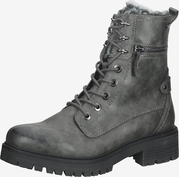 Bama Lace-Up Ankle Boots in Grey: front