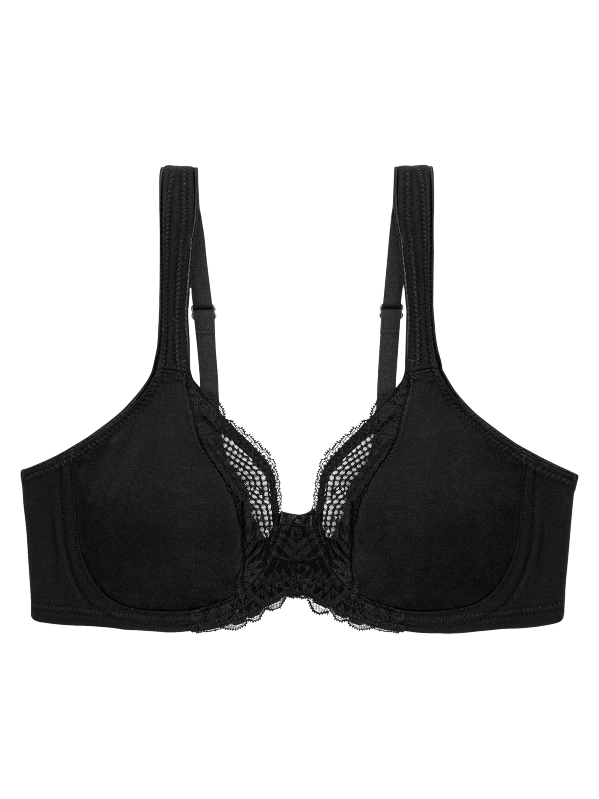 TRIUMPH Bra 'Modern Lace + Cotton' in Black: front