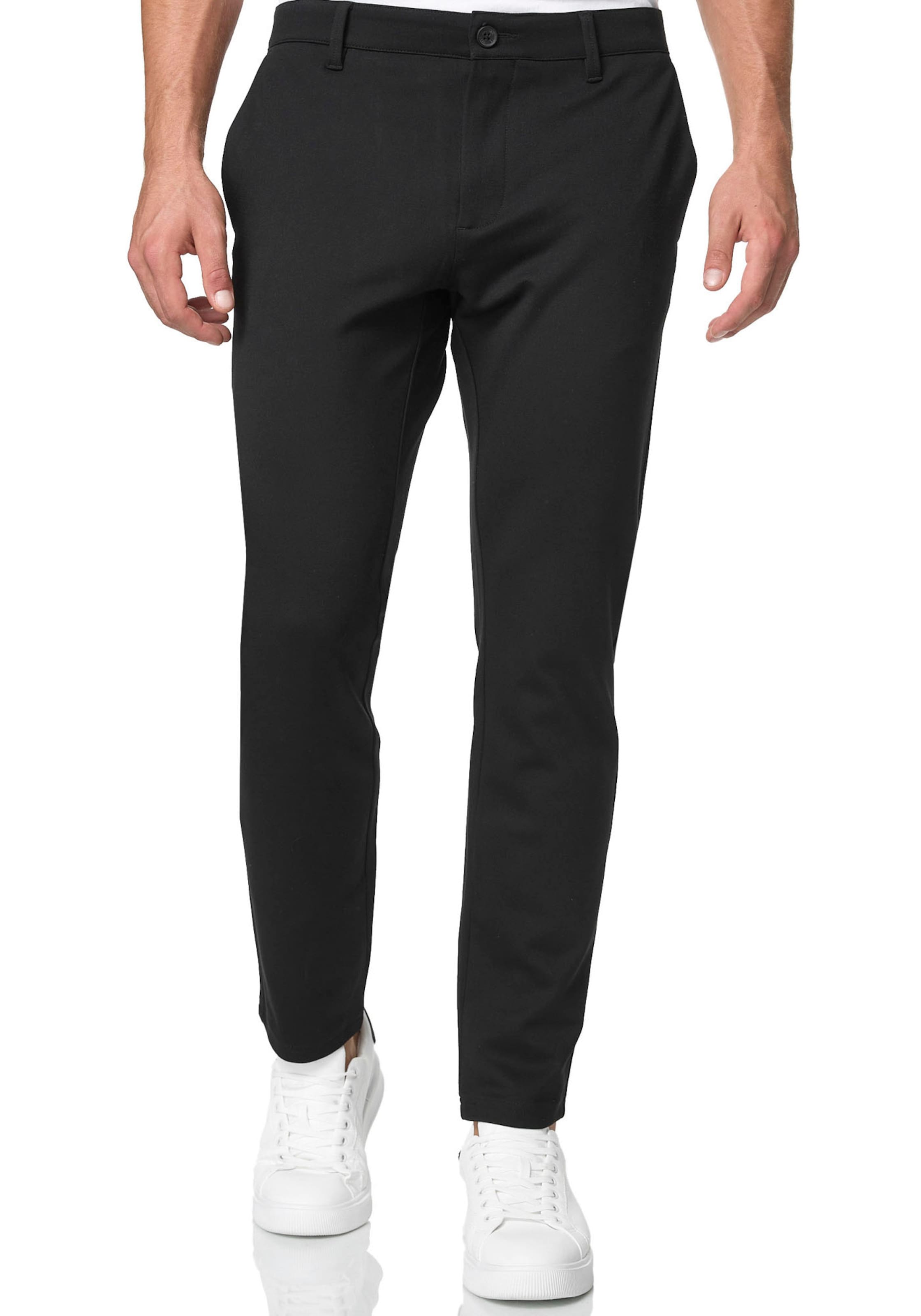 INDICODE JEANS Regular Hose in Schwarz: Vorderseite