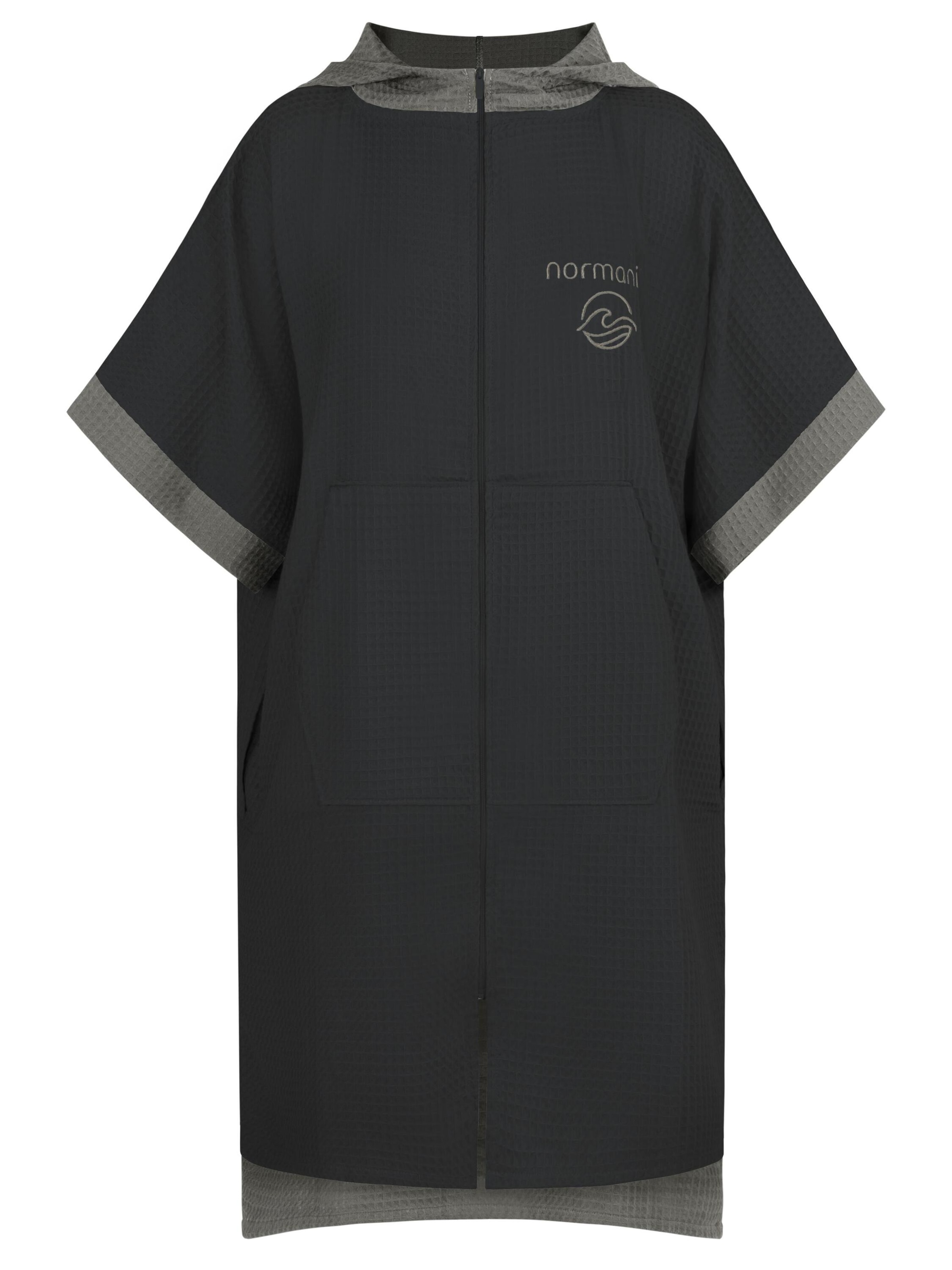normani Badjas lang  in Zwart: voorkant