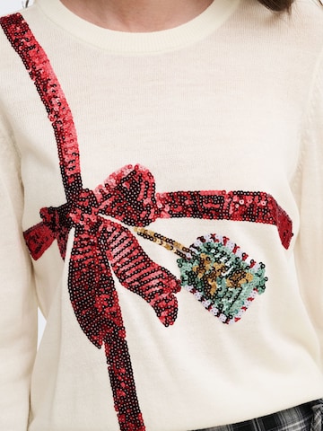 Pullover 'XMAS ' di ONLY in bianco