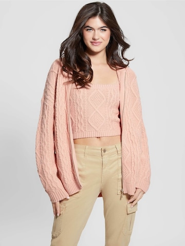 GUESS Knit Cardigan in Pink: front