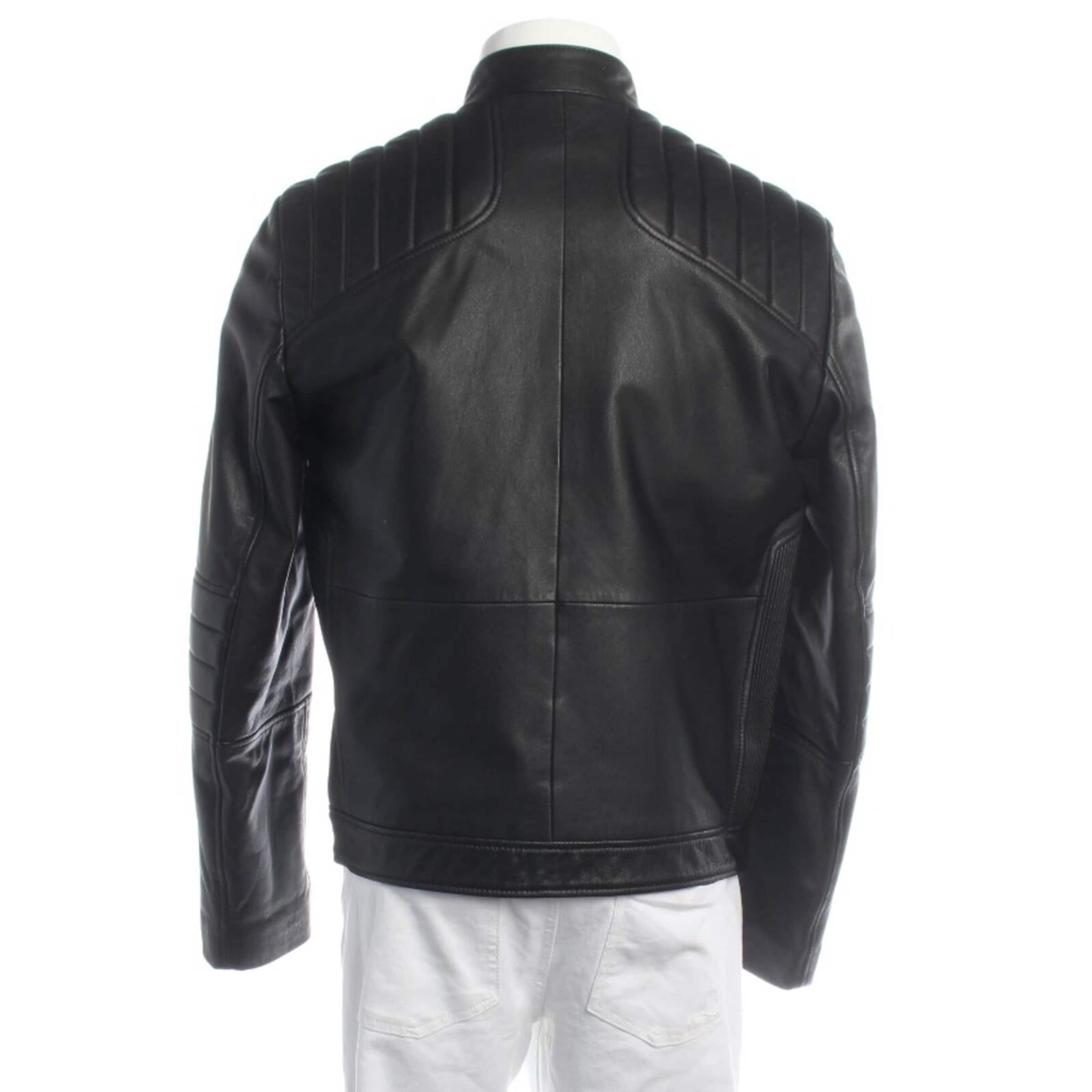 HUGO Lederjacke / Ledermantel S in Schwarz