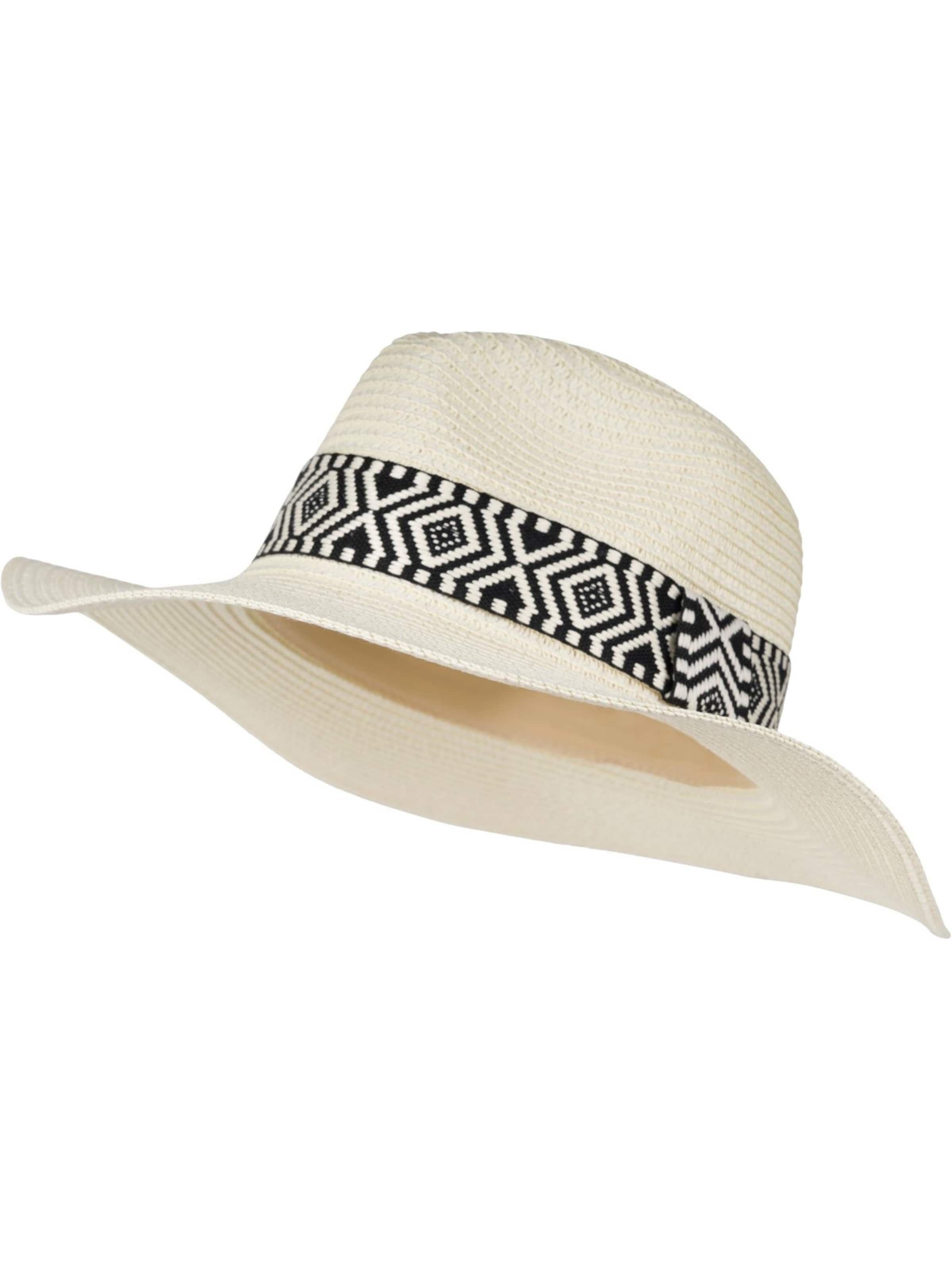 styleBREAKER Hut 'Panama Strohhut Hutband Azteken Muster'‌‌‌‌‌‌‌ in Beige: Vorderseite